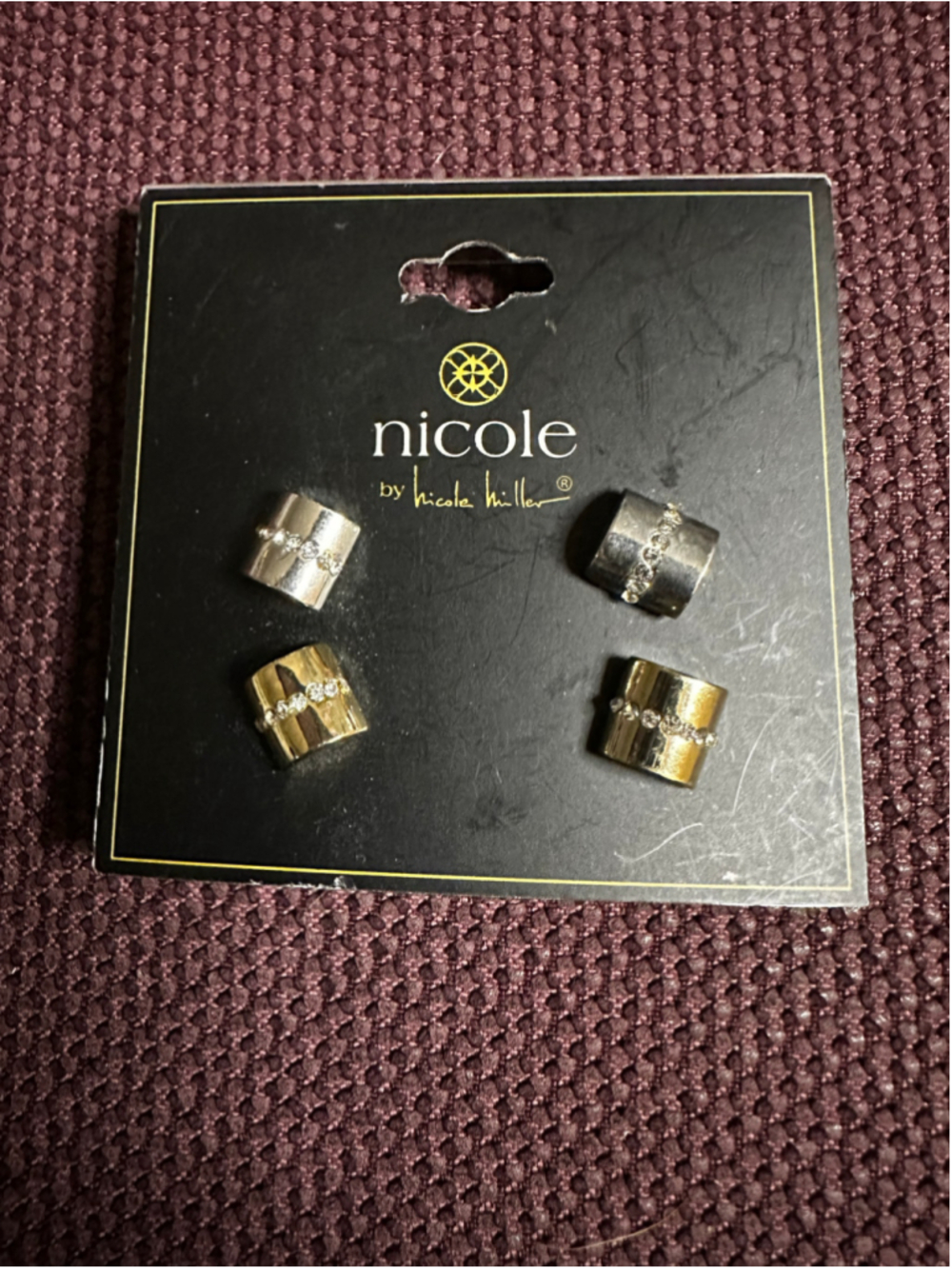Women's Nicole Miller Ear Cuff Earrings Silver and Gold